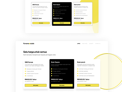 Purnama Studio Pricing Page branding design landing page logo typography ui ux