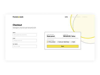 Purnama Studio Checkout Page