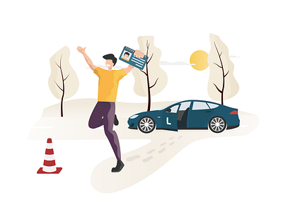 SAAS Illustrations for Driving School App