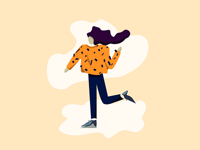 Autumn girl character design flat design illustraion