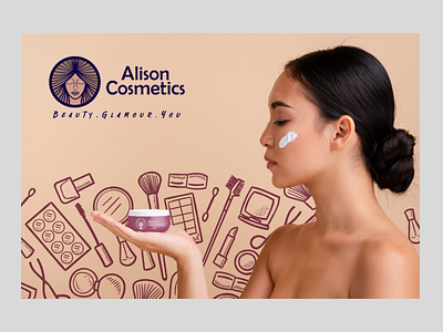 ALISON COSMETICS ADVERTISEMENT brand brand design brand identity branding branding design cosmetics design graphicdesign illustration mockup