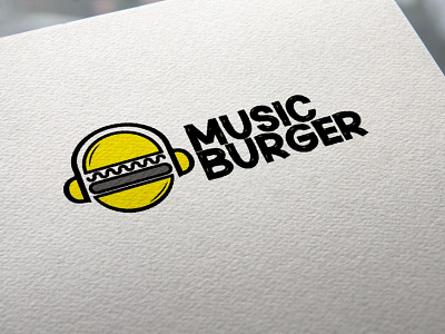 MUSIC BURGER LOGO brand brand design brand identity branding branding agency branding and identity branding design burger burger logo design eating food graphicdesign logo mockup music restaurant restaurant logo