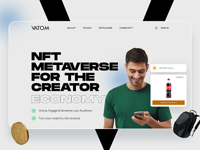 Web design for NFT blockchain branding business clean creative creativity design digital homepage minimal nft technology typogaphy webdesign