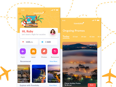 Traveloka - Booking App Re-design app booking button design dribbble icon app travel