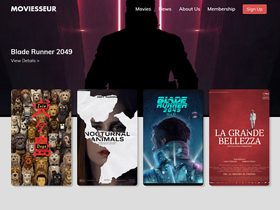 Moviesseur Home Page design ui ux web