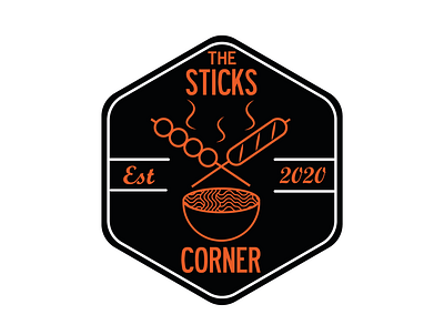 The Sticks Corner design illustration logo typography vector