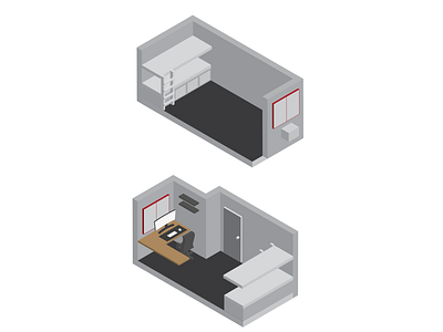 Isometric Minimal Room Design.