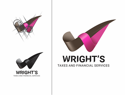 Wright's Taxes and Financial Services branding design logo typography vector