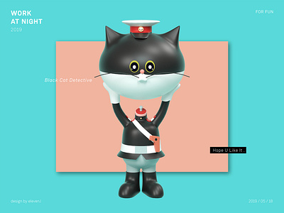 黑猫警长 - Black Cat Detective 3d cartoon cinema 4d design illustration octane practice render