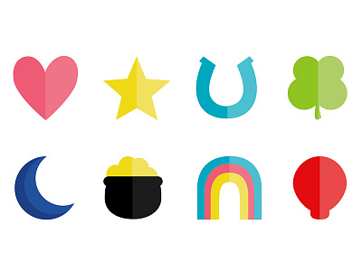 Lucky Charms - Icon set colorful flat design icon set icons