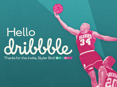 Hello Dribbble! color for creatives graphic design minimalism photoshop sixers