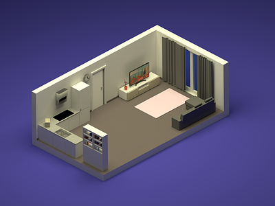 Just an house blender cycle render house illustration isometric low poly photoshop purple zelda
