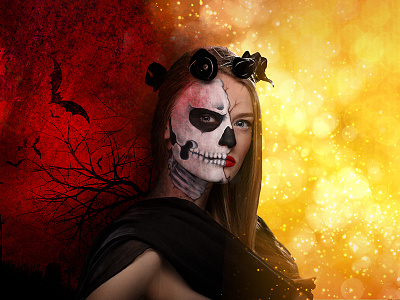Glamorous Halloween girl glamour halloween photomanipulation