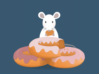 Lab mouse eating donut donut illustration mouse