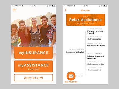 Insurance app teaser app insurance iphone ui ux