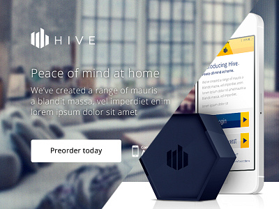 Hive Website (Real Pixels) app hardware hive identity ios iphone landing page preorder web website
