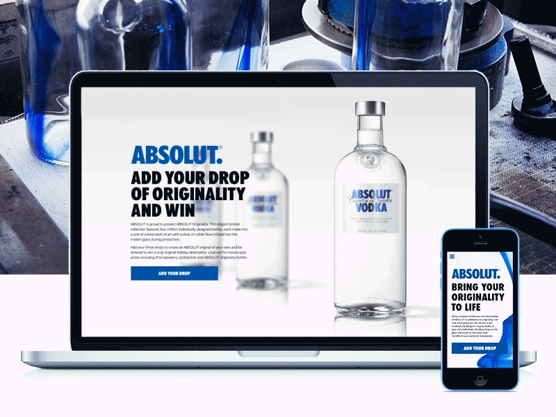 Originality absolut creative digital interactive mobile social video website