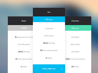 Price Plan deck interface plan price style subscribe ui website