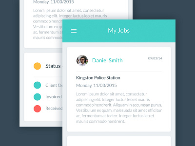 Individual Job app interface ios mobile ui