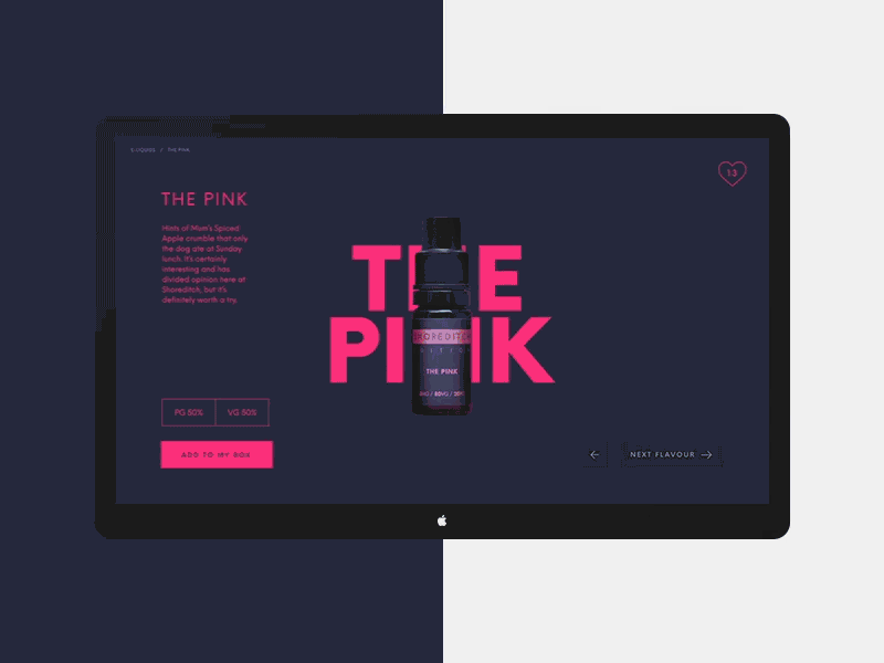 Choose your flavour animation transition type ui vape web