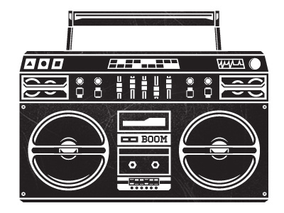 BOOM! speakers music illustration one colour boom boombox cd player whatthefurr