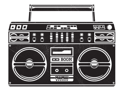 BOOM! boom boombox cd player illustration music one colour speakers whatthefurr