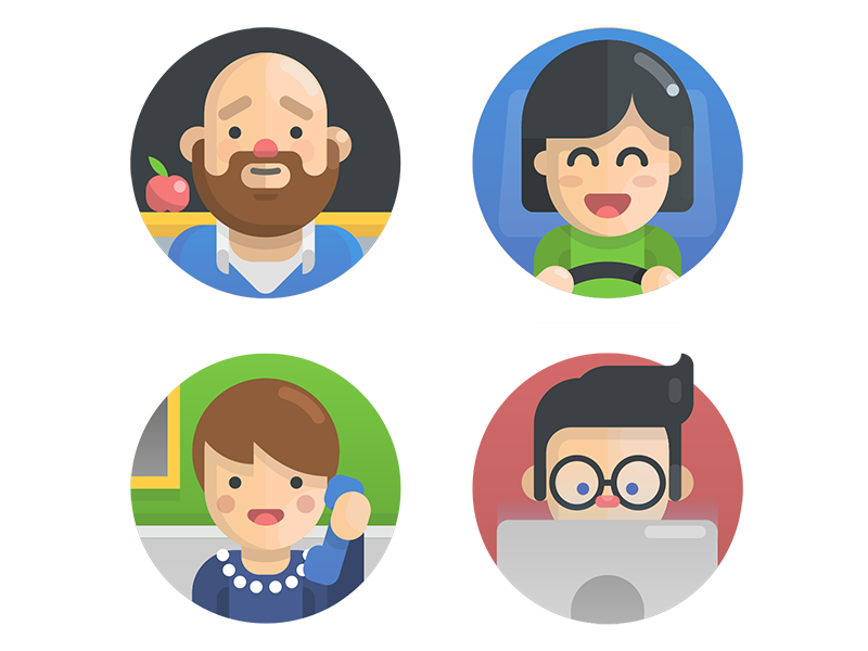 Dudes and Dudettes by Kevin Mercier on Dribbble