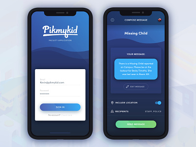 Sneak Peek into Student Safety blue children clean iphone x log in minimal mobile safety sign in simple ui ux