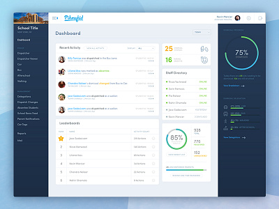 Pikmykid Student Safety Dashboard app chart clean crm dashboard gradient interface student safety ui ux web