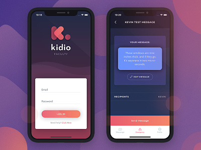 Rebranded Kidio App app designer brand digital product gradient logo icon iphone x logo designer mobile application mobile phone pink ui user interface