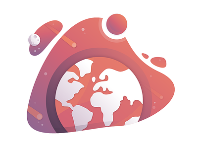 Earth Blob app astroid blob earth glow gradient meteor moon planet solar system space stars