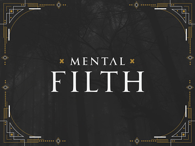 Mental Filth Brand Concept branding card dark evil frame gold gothic logo mark pattern