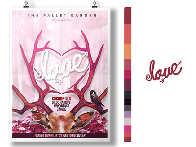 The Pallete Garden - All you Need is Love art design graphicdesign identity illustration love poster poster art typography