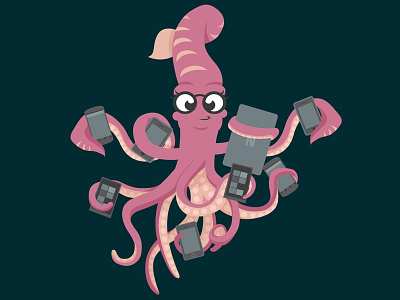 Inky the Squid art avatar cartoon email illustration ink squid