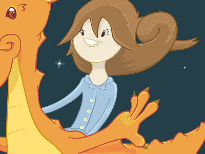 Children's Book Dragon Ride art book cartoon dragon girl illustration vector