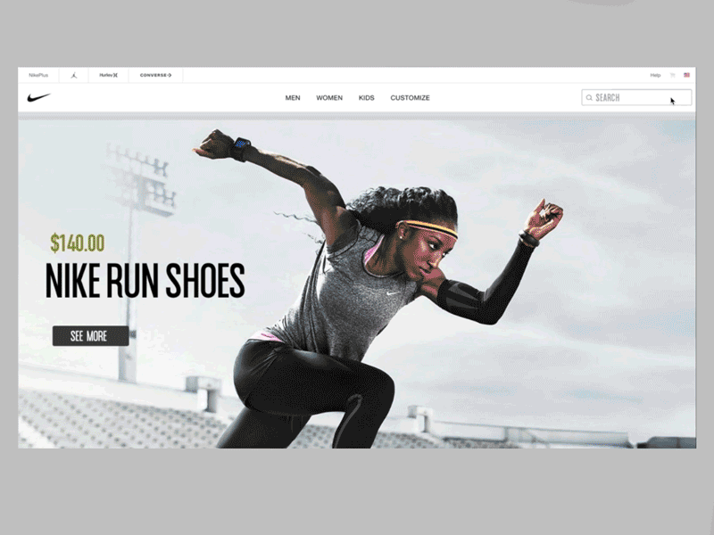 Nike E-comm concept animation designchallenge invisionstudio