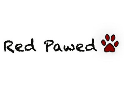 Red Pawed logo dog dogs icon logo pawed red