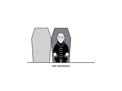 1922 - Nosferatu character cinema design figure film flat illustration minimal movies vector