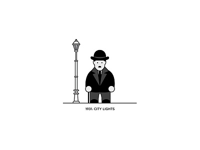 1931 - City Lights character cinema design figure film flat illustration minimal movies vector