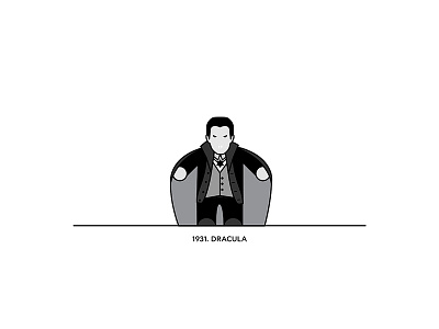 1931 - Dracula character cinema design figure film flat illustration minimal movies vector