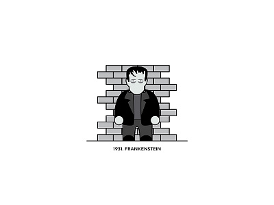 1931 - Frankenstein character cinema design figure film flat illustration minimal movies vector