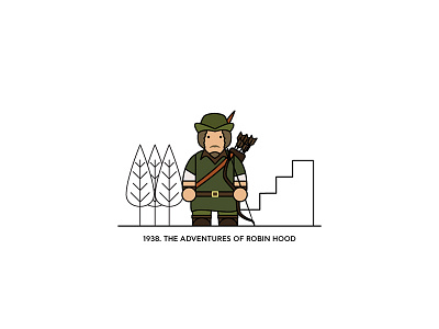 1938 - The Adventures Of Robin Hood character cinema design figure film flat illustration minimal movies vector