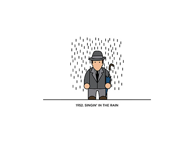 1952 - Singin In The Rain character cinema design figure film flat illustration minimal movies vector