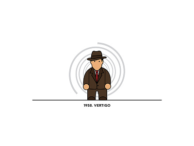 1958 - Vertigo character cinema design figure film flat illustration minimal movies vector