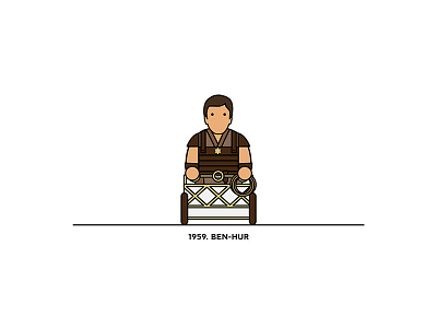 1959 - Ben Hur character cinema design figure film flat illustration minimal movies vector