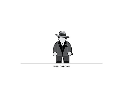1959 - Capone character cinema design figure film flat illustration minimal movies vector