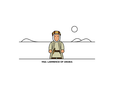 1962 - Lawrence Of Arabia character cinema design figure film flat illustration minimal movies vector