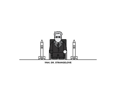 1964 - Dr Strangelove character cinema design figure film flat illustration minimal movies vector