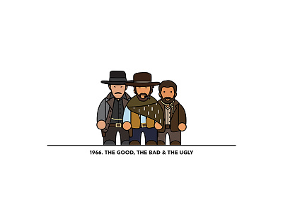1966 - The Good, the Bad and The Ugly character cinema design figure film flat illustration minimal movies vector