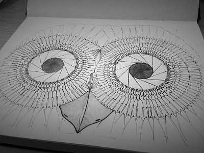 Aperture Eyes hand rendered illustration pen pencil sketch